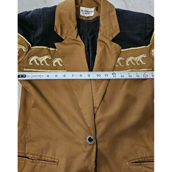Vintage Rare 90s Stephanie Queller Mustard Brown Jacket, Size 4, Made In USA - Picture 6 of 9